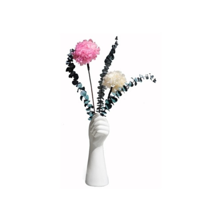 Vaza decorativa ceramica alba hidroponica mica