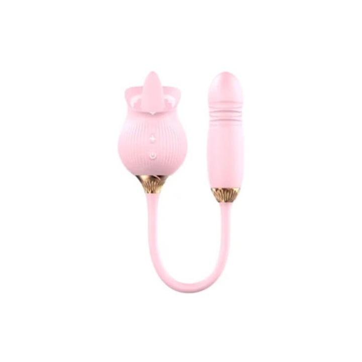 Vibrátor Rose Jumper, behúzható, rózsaszín