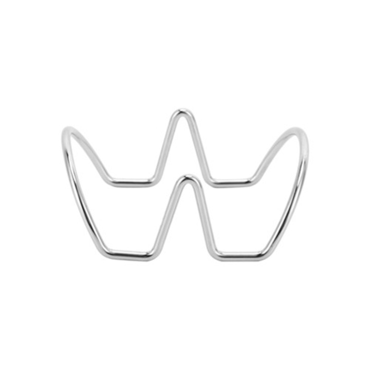 Suport pentru tacos din otel inoxidabil in forma de U, cu 2 compartimente, accesoriu de bucatarie pentru restaurant mexican