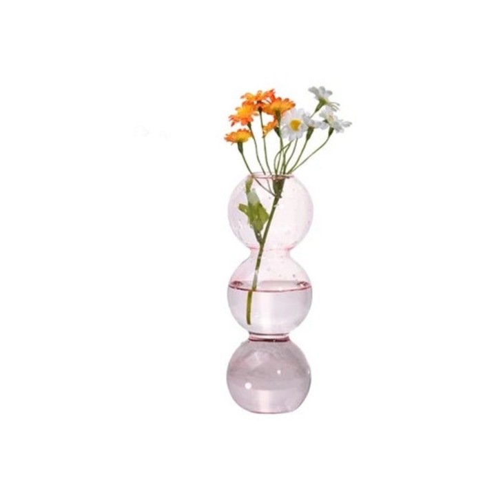 Vaza decorativa moderna cu bule si 4 bulbi, set