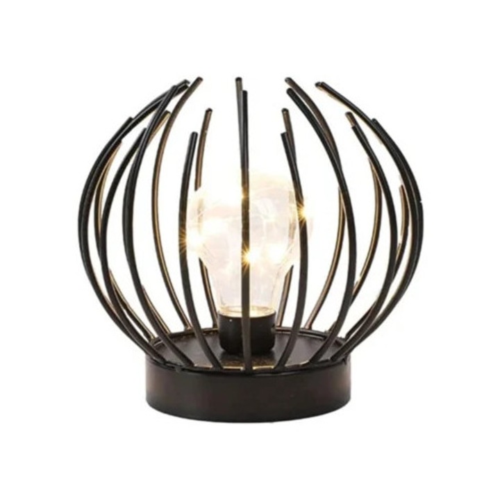 Veioza industriala, design vintage, bomba Edison transparenta, functionalitate moderna