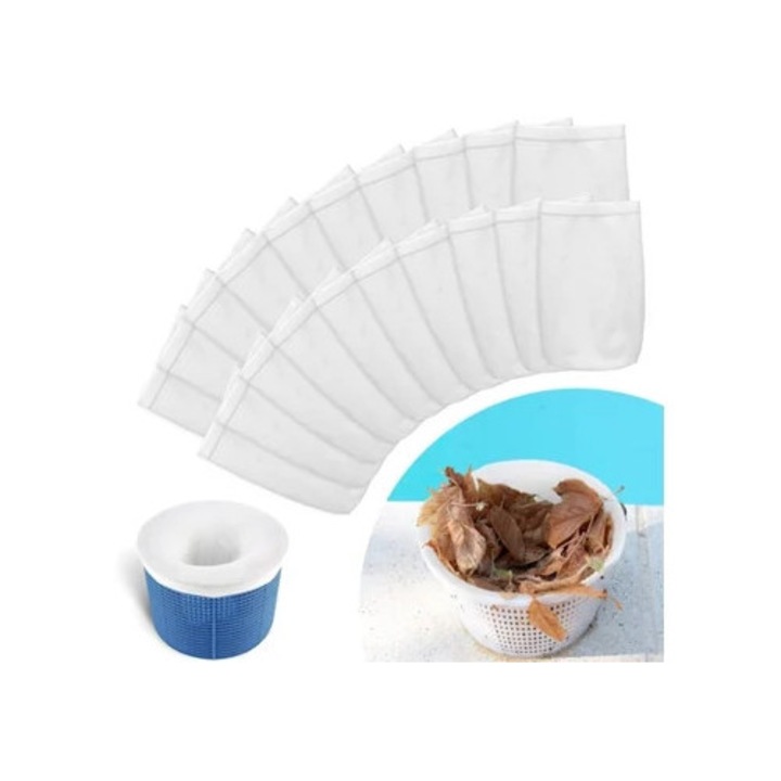 Комплект от 20 многократни чорапи за филтри за басейн, аксесоари за скимер кошници, еластични, за вградени и надземни басейни