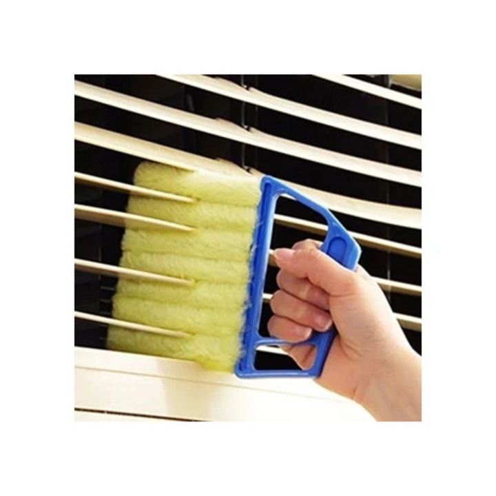 Perie de curatare portabila pentru jaluzele, design usor, 7 degete, extrasibil