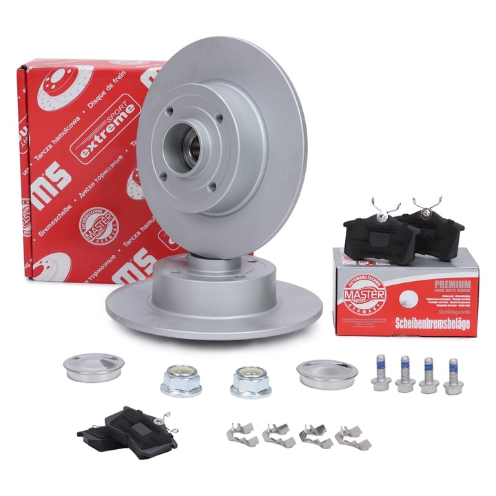 Master-Sport féktárcsa és fékbetét készlet, 240 mm, Renault Clio III-hoz, fekete színű, 10.04 kg