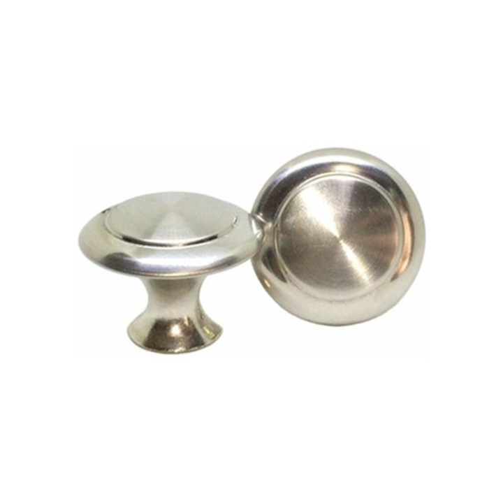 Tragator din inox pentru cabinet, finisaj argintiu periat, set de 10