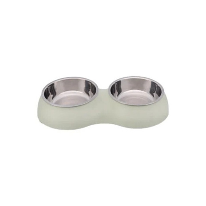 Castroane pentru animale, comedero dublu din otel inoxidabil, pentru catei, inaltat