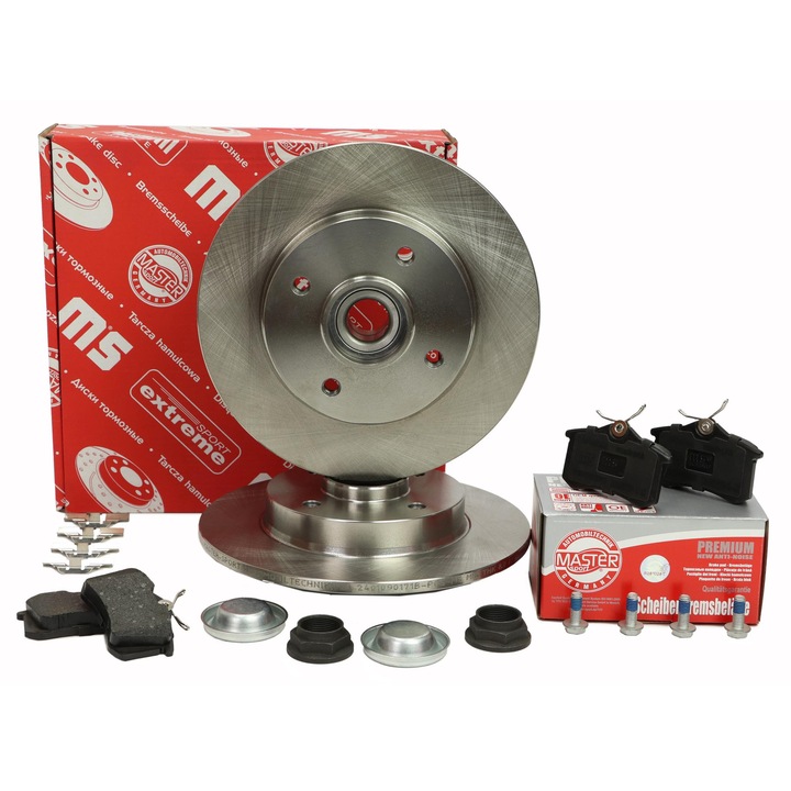 Féktárcsa készlet tartóval CITROEN C4 II (NC_), DS4, 249x73mm, 4 lyuk, 11,99kg