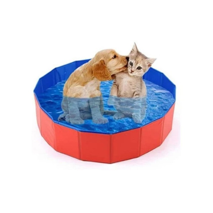 Piscina pliabila pentru caini, material PVC, usor de curatat, portabila, instalare rapida