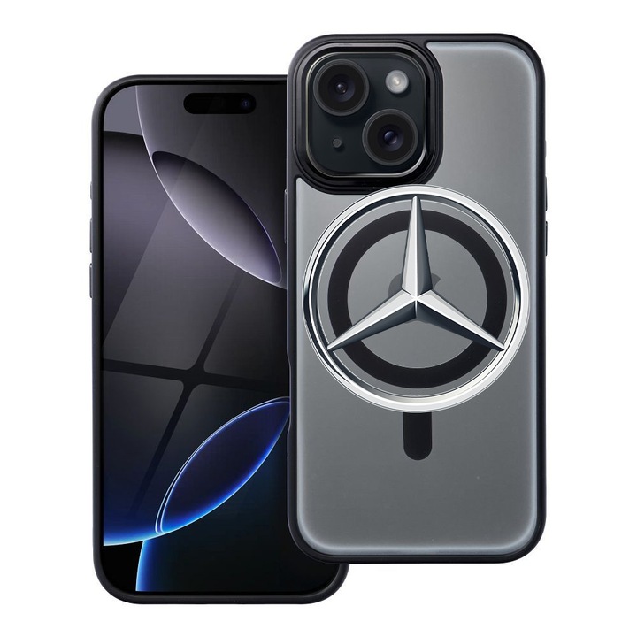 BestCase® Husa Compatibila cu Apple iPhone 13 cu Design Mercedes-Benz, Shockproof Shield MagSafe Anti-Soc TPU, 2092174 FR 1731