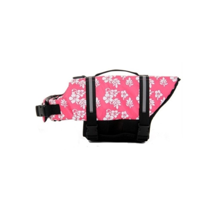 Costum de baie pentru caini, vesta salvamar ajustabila, material durabil, design din plasa, multicolor