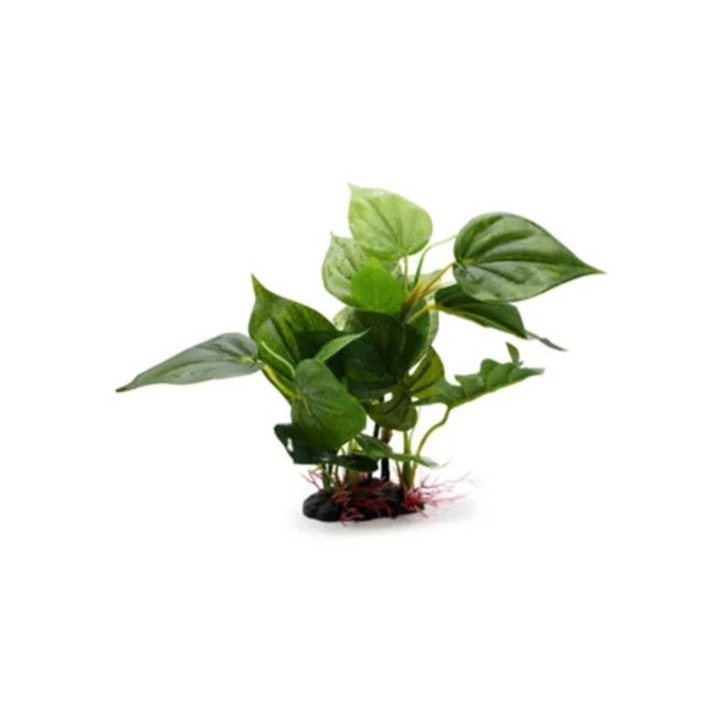 Planta subacvatica artificiala pentru acvariu, decoratiune realista, forma de baniano, plastic