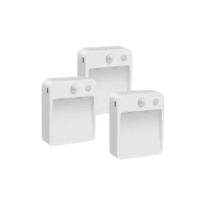 Veioza LED cu senzor de miscare, functioneaza pe baterii, inalambrica, super luminoasa