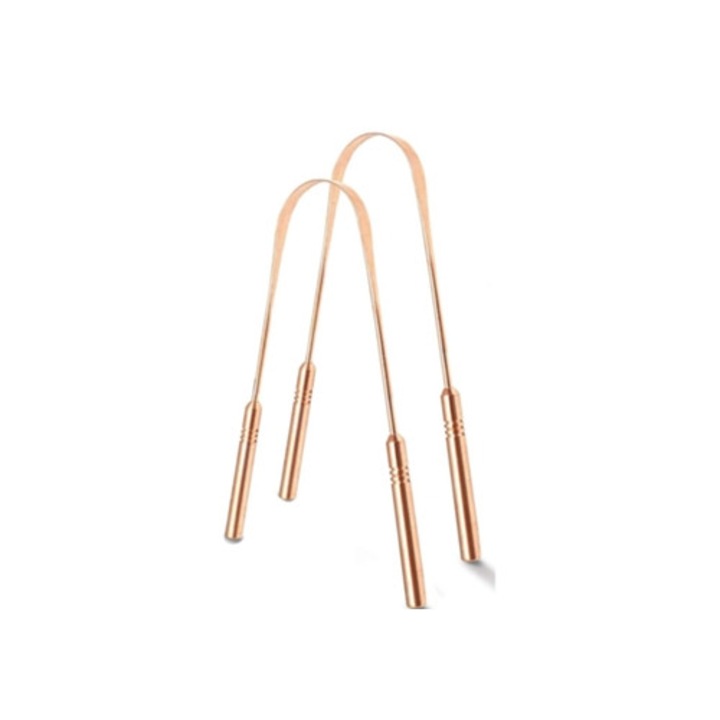 Orvosi réz nyelvkaparó, 2 darabos készlet