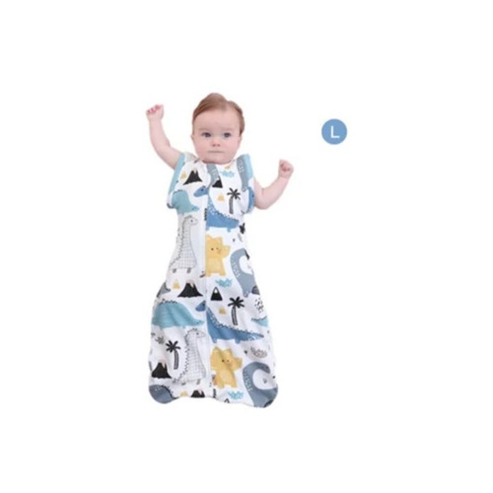 Sac de dormit pentru bebe, 100% bumbac, usor, respirabil, cu inchidere ajustabila, design sanatos pentru solduri