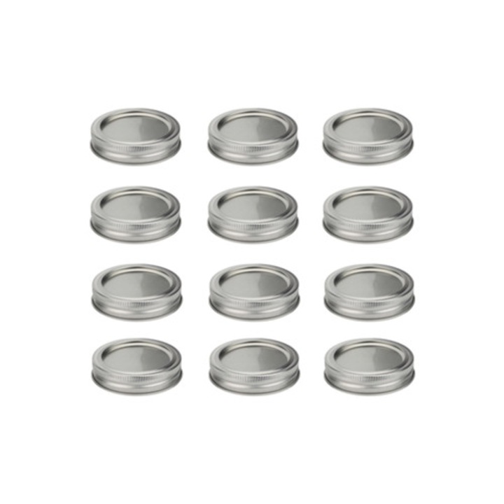 Capace din otel inoxidabil pentru borcane Mason, set pentru gem si conserve