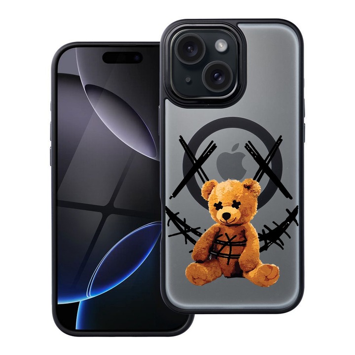 BestCase® Husa Compatibila cu Apple iPhone 11 cu Design Teddy Bear Smile, Shockproof Shield MagSafe Anti-Soc TPU, 2092175 FR 982