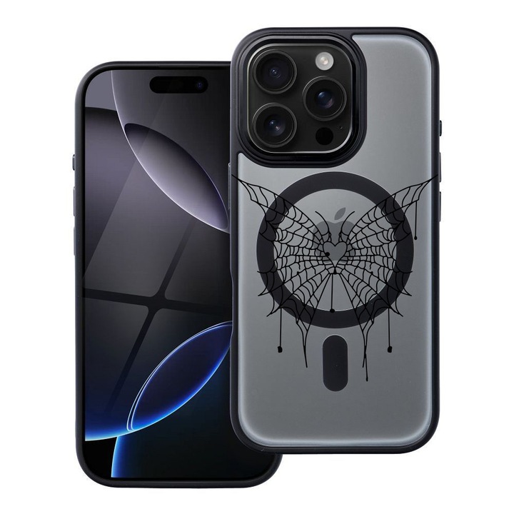 BestCase® Husa Compatibila cu Apple iPhone 14 Pro cu Design Butterfly, Shockproof Shield MagSafe Anti-Soc TPU, 1937297 FR 1042