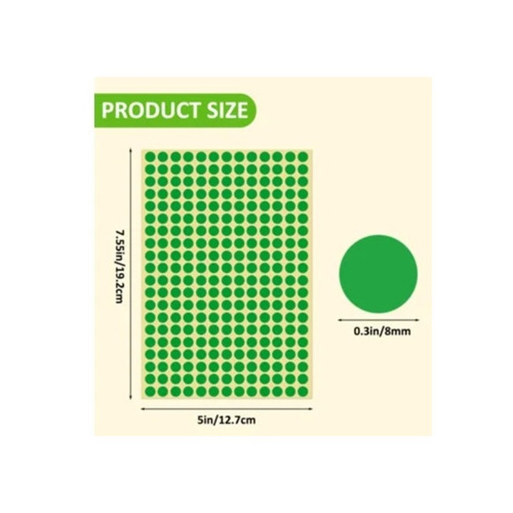 Etichete autoadezive colorate, 4160 unitati, 8 mm