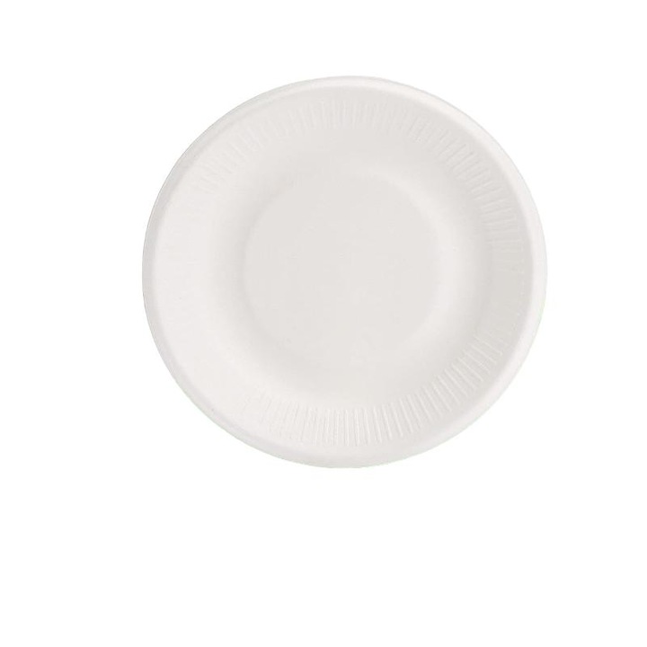 200 de farfurii de hartie de unica folosinta, ecologice, biodegradabile, 100% compostabile, farfurii de hartie durabile, farfurii de unica folosinta din trestie de zahar (20,3 cm)
