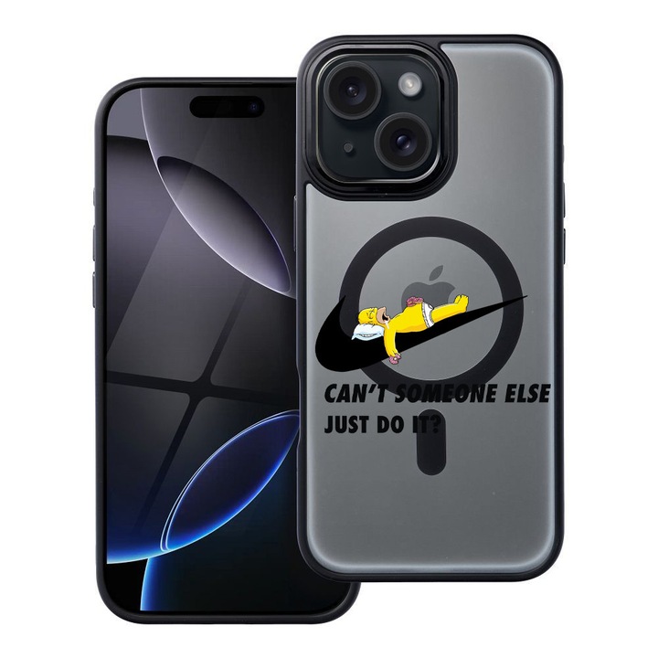 BestCase® Husa Compatibila cu Apple iPhone 15 cu Design Simpson Just Do It, Shockproof Shield MagSafe Anti-Soc TPU, 2092177 FR 751