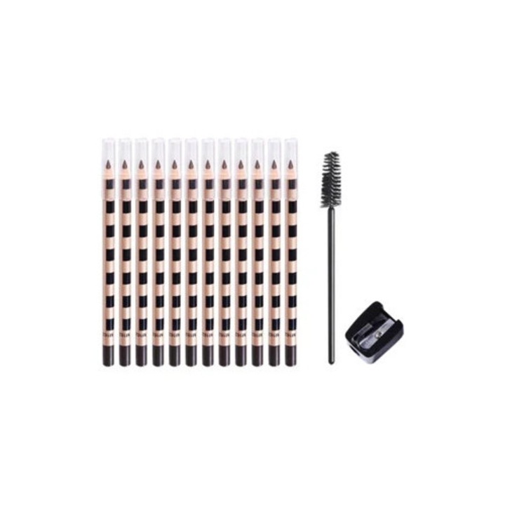 Set de creioane pentru sprancene, rezistente la apa, 12 buc