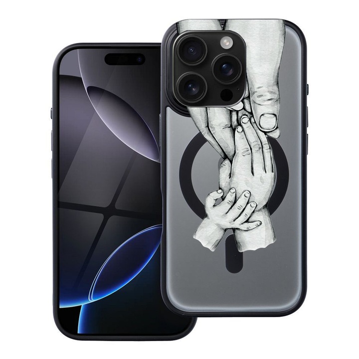 BestCase® Husa Compatibila cu Apple iPhone 14 Pro Max cu Design Family, Shockproof Shield MagSafe Anti-Soc TPU, 1937298 FR 959