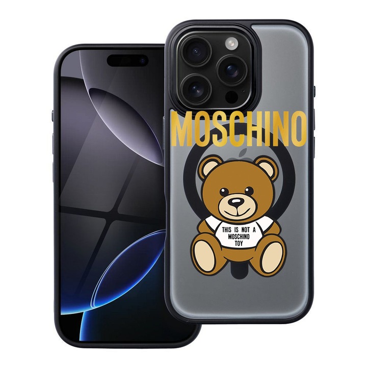 BestCase® Husa Compatibila cu Apple iPhone 16 Pro Max cu Design It's Not a Moschino Bear, Shockproof Shield MagSafe Anti-Soc TPU, 1937310 FR 880