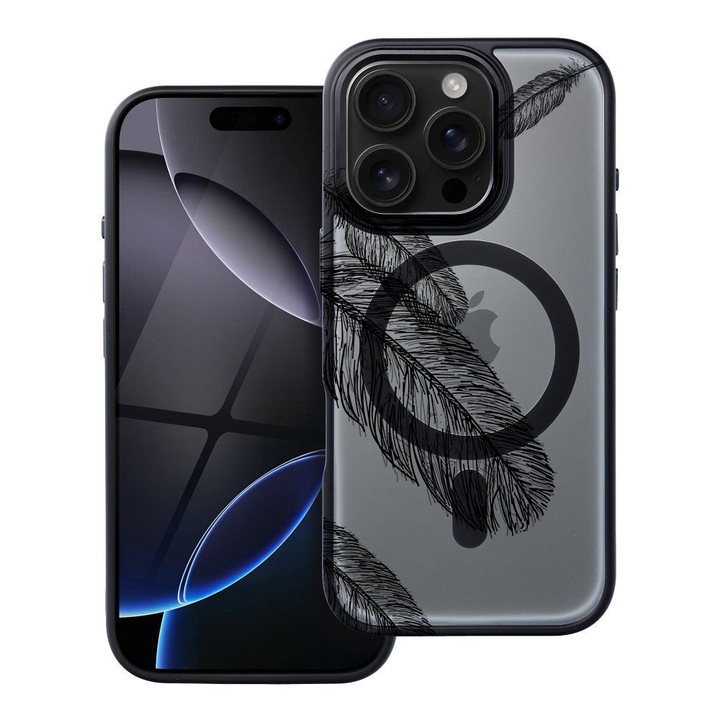 BestCase® Husa Compatibila cu Apple iPhone 14 Pro cu Design Lace Pink, Shockproof Shield MagSafe Anti-Soc TPU, 1937297 FR 18