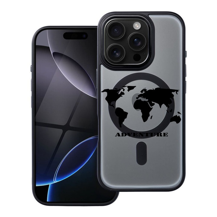BestCase® Husa Compatibila cu Apple iPhone 15 Pro cu Design Adventure, Shockproof Shield MagSafe Anti-Soc TPU, 1937303 FR 734