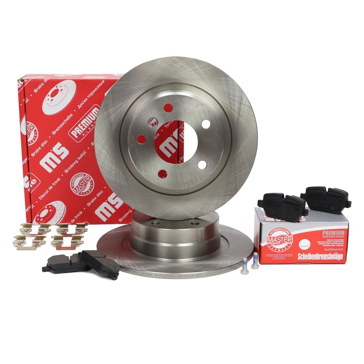 Комплект спирачни дискове и накладки Master-Sport, за BMW 1 (E81, E87), 3 (E90, E92), 5 отвора, 296x65