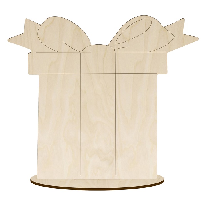 Set 10 Figurine Decorative din Lemn, 10cm, SMX Design, Natural, pentru Decoratiuni de Craciun