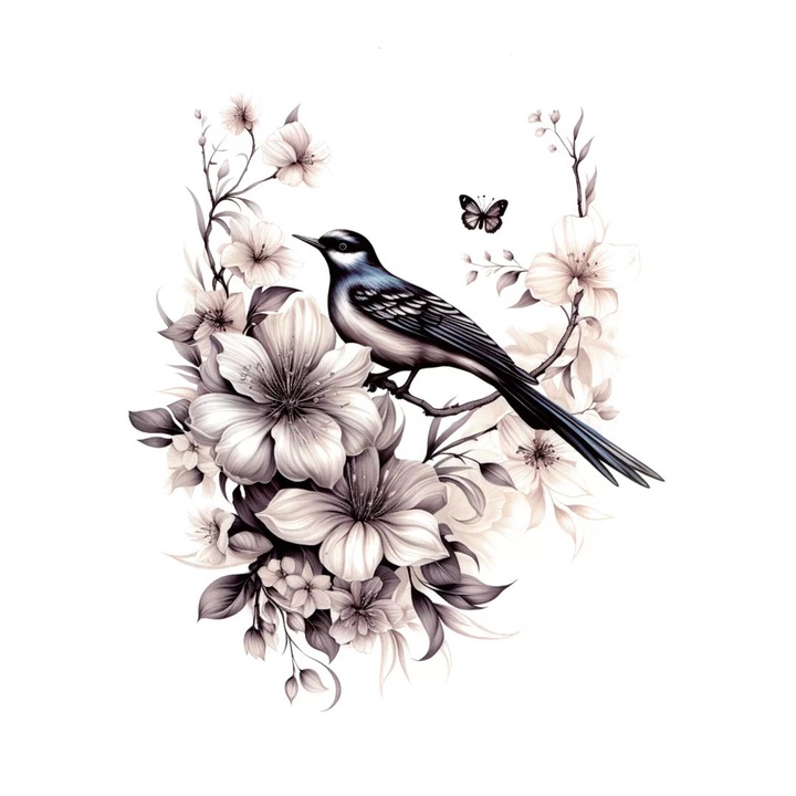 Tatuaj temporar, Flash Tattoos Romania, Nature Awakes, rezistent la apa, aplicare rapida, 21 x 15 cm