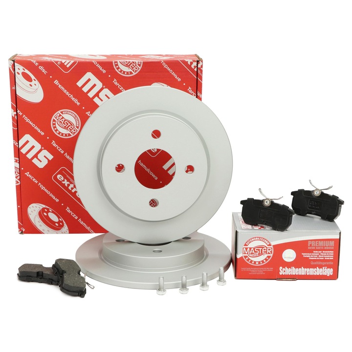 Master-Sport féktárcsa és fékbetét készlet, Ford Fiesta V/VI, Focus I, 253x33mm, 4 lyuk, 7.65kg