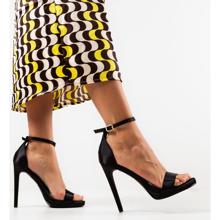 Sandale cu toc Doka Negre (Marime: 35)