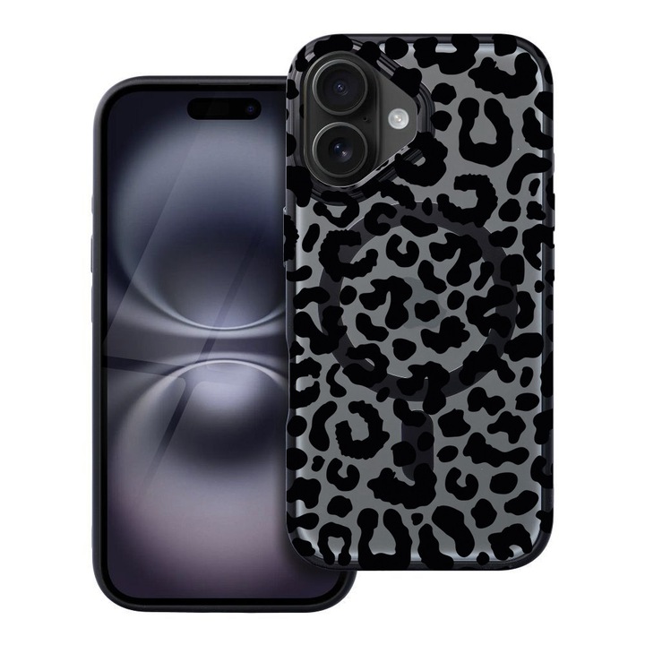 BestCase® Husa Compatibila cu Apple iPhone 16 cu Design Leopard, Shockproof Shield MagSafe Anti-Soc TPU, 1937307 FR 1057