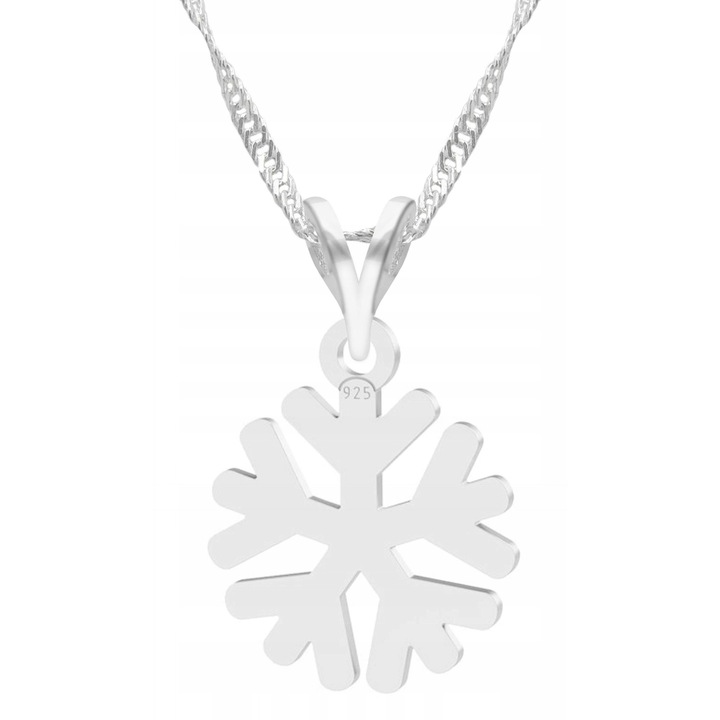 Nyaklánc Medállal, Larezo, Hópehely, 925-ös Ezüst, Kövek Nélkül, 1 x Prémium Ékszerdoboz, Ideális Ajándék, 0.3 g, 45 cm, Ezüst