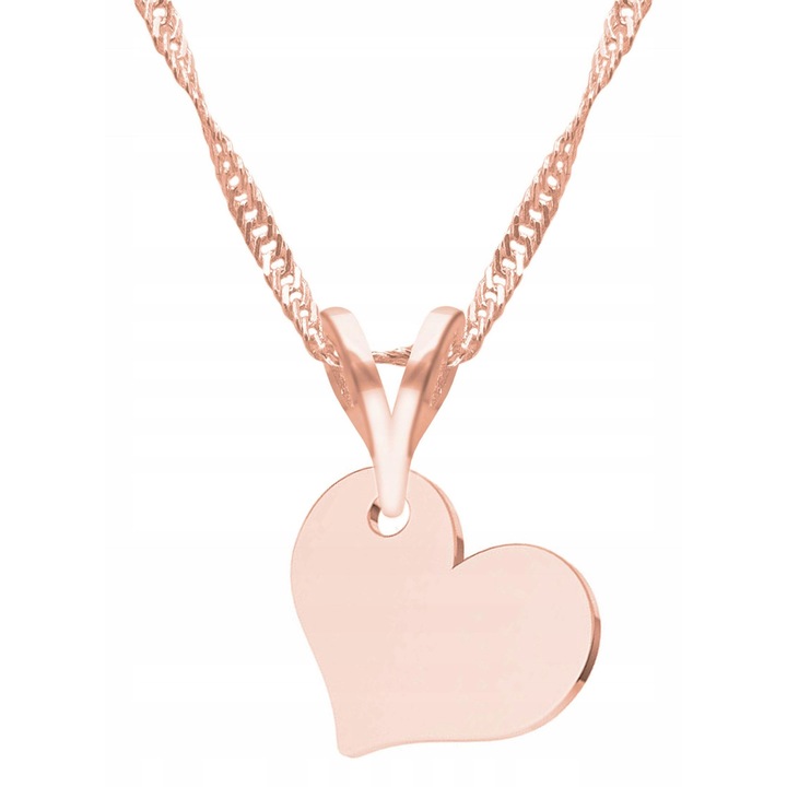 Nyaklánc medállal, Larezo, Szerelem Szíve, 925 Ezüst, Kövek Nélkül, 1 x Prémium Ékszerdoboz, Ideális Ajándék, 0.3 g, 45 cm, Rózsaszín