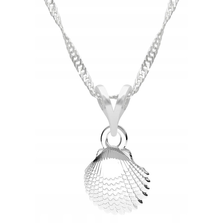 Nyaklánc medállal, Larezo, Kagyló, 925-ös ezüst, Kövek nélkül, 1 x Prémium ékszerdoboz, Ideális ajándéknak, 0.3 g, 45 cm, Ezüst