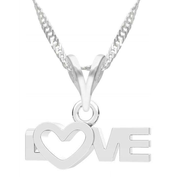 Nyaklánc Medállal, Larezo, Szív, 925 Ezüst, Kövek Nélkül, 1 x Prémium Ékszerdoboz, Ideális Ajándékba, 0.3 g, Hossz 45 cm, Ezüstszínű