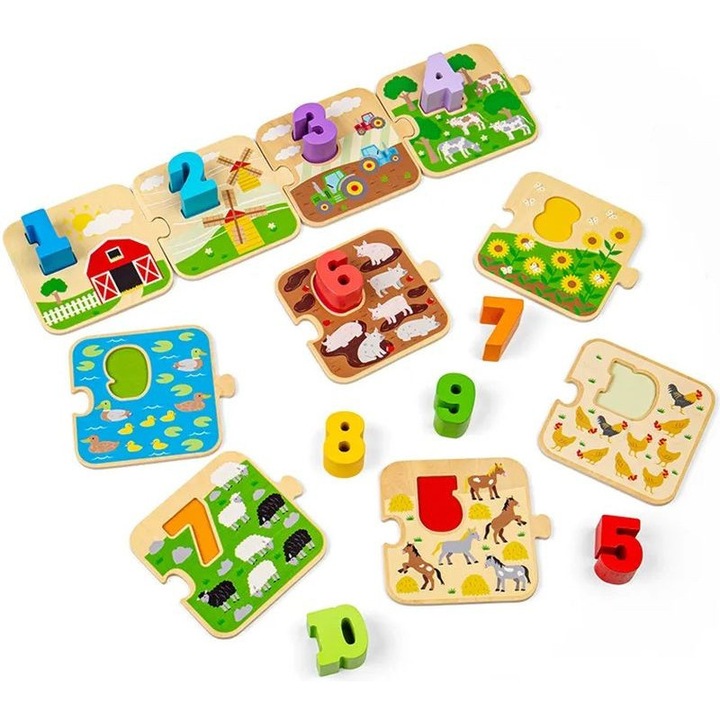 Puzzle educativ pentru invatarea numararii numerelor, 18 luni+, Bigjigs