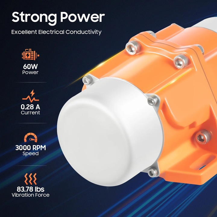Motor de vibratie, 60W, 3000RPM, IP65, portocalie, 17x11x7cm