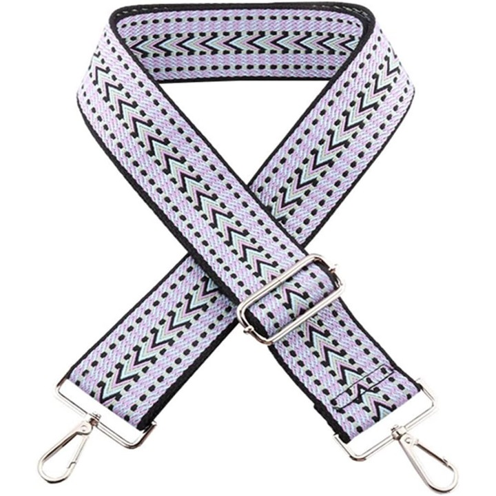Curea de umar argintie de schimb pentru geanta de mana curea crossbody curea crossbody (garnitura neagra - violet/albastru)
