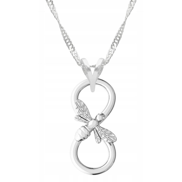 Nyaklánc medállal, Larezo, Végtelen jel, 925-ös ezüst, Kövek nélkül, 1 x Prémium ékszerdoboz, Ideális ajándékba, 0.3 g, Hossz 45 cm, Ezüstszínű