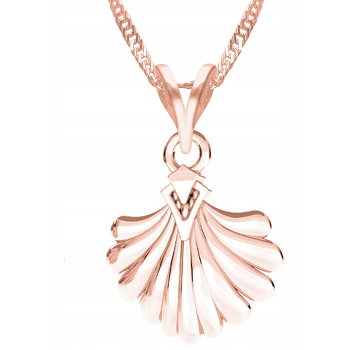 Nyaklánc medállal, Larezo, Tengeri kagyló, 925-ös ezüst, Kövek nélkül, 1 x Prémium Ékszerdoboz, Ideális ajándékba, 0.3 g, Hossz 45 cm, Rózsaszín