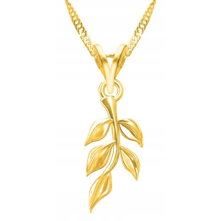 Nyaklánc medállal, Larezo, Természetes ezüst 925, Kövek nélkül, 1 x prémium ékszerdoboz, ideális ajándék, 0.3 g, Hossz 45, Aranyszín, 45 CM