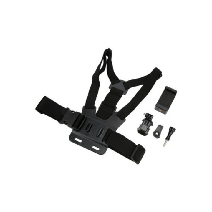 Suport pentru camera de actiune, prindere pe piept, ajustabil, compatibil cu smartphone-uri, multicolor