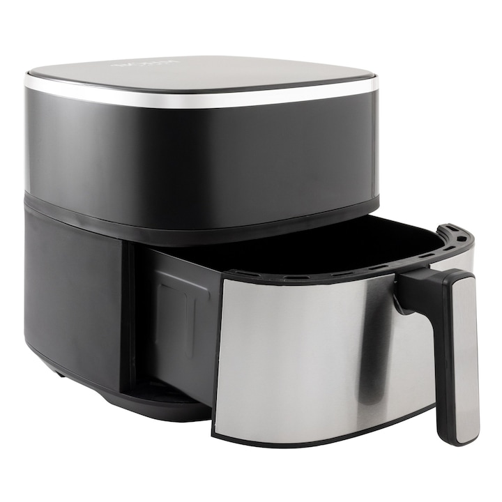 Friteuza cu aer cald MPM MFR-06, 1500 W, cos 2.8 litri, temperatura reglabila 80° C-200° C, cronometru 0 - 30 minute, 8 programe selectabile, afisaj LED, panou digital, negru/gri