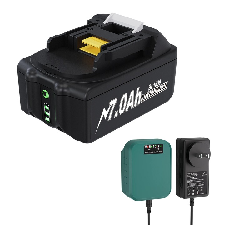 Baterie reincarcabila pentru Makita BL1830, 7000mAh, 18V, Li-ion 18650, Compatibila cu Instrumente Electrice Makita, Model LXT400 1B 1C
