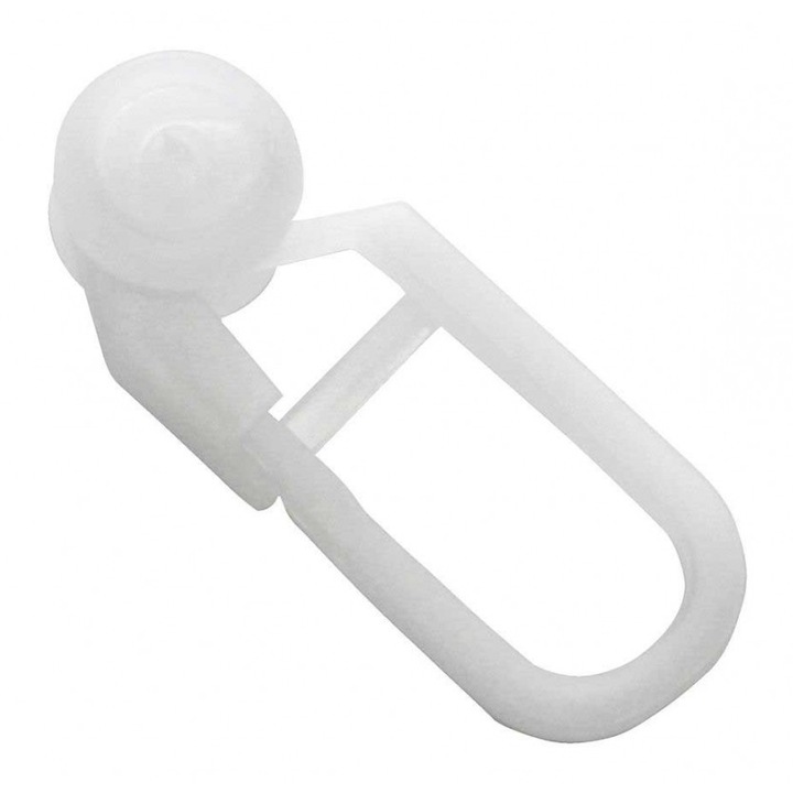 Set 100 Carlige din plastic alb cu rotita pentru Sine