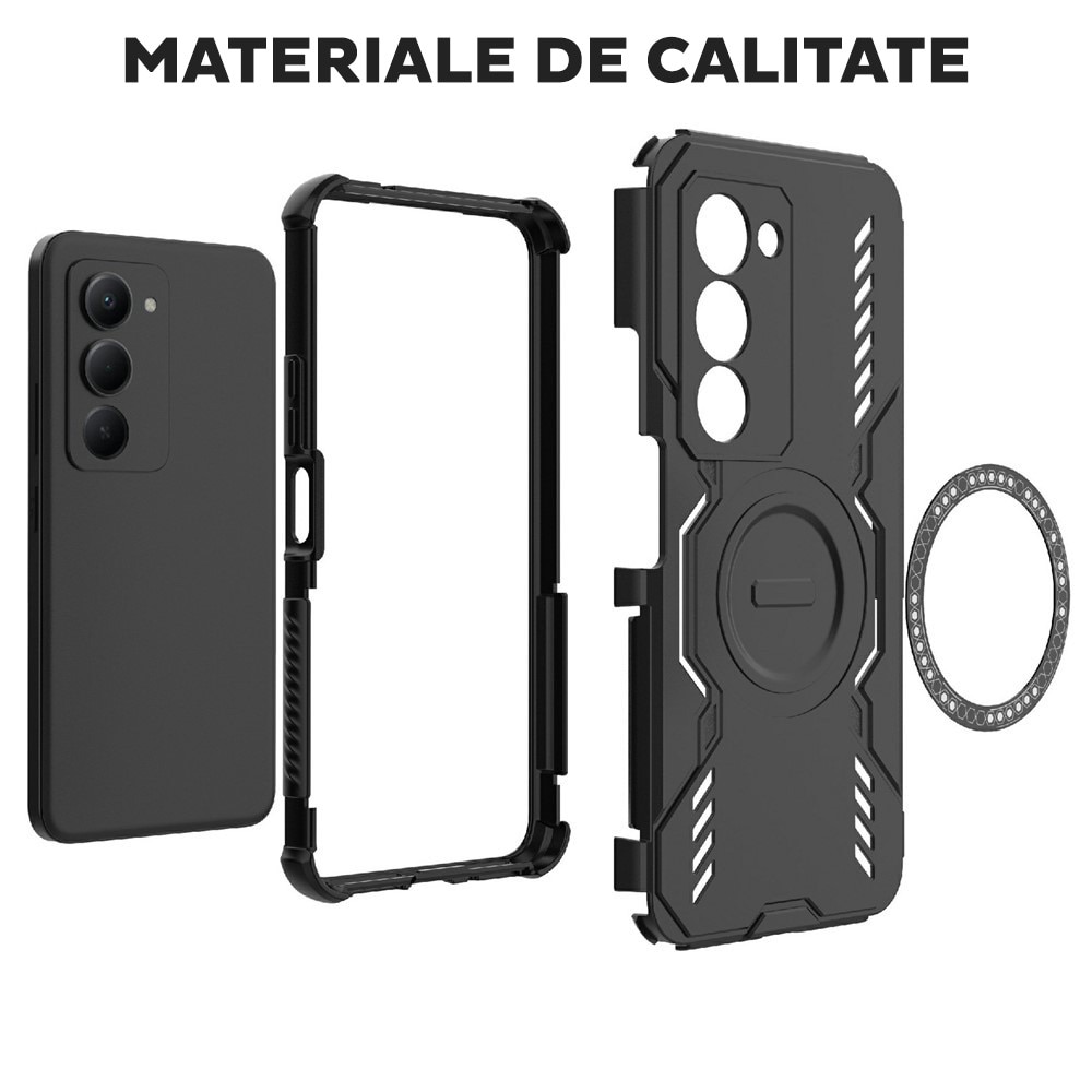 Husa pentru Xiaomi Redmi 15 4G / Redmi 15 5G DaDen® ArmorMag, Magsafe, Antisoc, Calitate Premium, Protectie Superioara, Negru